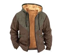 Wmmner Sudadera con Cremallera para Hombre, Camuflaje Gráfico de Moda, Bolsillos de Cuerda, Ajuste Regular, Sudadera Térmica Cómoda, Moderna, Casual, Cómoda, Otoño, Al Aire Libre, Manga Larga/Vino/L