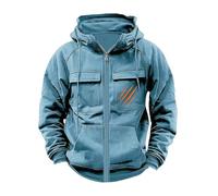 Wmmner Sudadera con Cremallera para Hombre, Gráfico Genial, Bolsillos Múltiples, Cremallera Completa, Cordón, Cuello Falso, Corte Regular, Sudadera con Capucha, Otoño E Invierno, Chaqueta Casual Al Ai