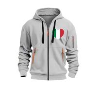 Wmmner Sudaderas con Capucha con Cremallera para Hombre Reino Unido Delicada Cremallera Gráfica de Contraste Cremallera Completa Estilo Perezoso Cómodo Casual Entrenamiento Gimnasio Hombres Moda Al Ai