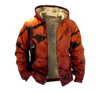 Wmmner Sudaderas con Capucha de Halloween para Hombre con Cara de Calabaza, Cremallera Completa, Espeluznantes, Manga Larga Y Bolsillo/Naranja/4Xl