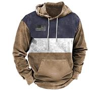 Wmmner Sudaderas con Capucha de Moda para Hombre, Sudaderas, Bloqueo de Color Gráfico, Bolsillo de Cuerda, Otoño, Fassudaderas de Manga Larga Hion Ropa Deportiva Activa de Otoño E Invierno/Marrón/Tall