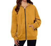 Wmmner Sudaderas con Capucha Ligeras para Mujer, Sudaderas con Cremallera Delantera Del Reino Unido, Sudaderasirt Suéter Roscado Bolsillos Dibujar Cadena Chaqueta de Color Liso Estilos Casuales Moda d