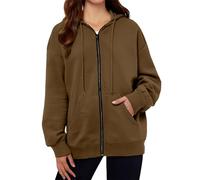 Wmmner Sudaderas con Capucha Ligeras para Mujer, Sudaderas con Cremallera Delantera Del Reino Unido, Sudaderasirt Suéter Roscado Bolsillos Dibujar Cadena Chaqueta de Color Liso Estilos Casuales Moda d