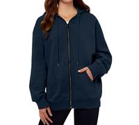 Wmmner Sudaderas con Capucha Ligeras para Mujer, Sudaderas con Cremallera Delantera Del Reino Unido, Sudaderasirt Suéter Roscado Bolsillos Dibujar Cadena Chaqueta de Color Liso Estilos Casuales Moda d