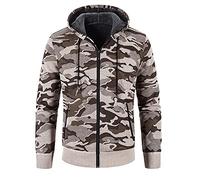 Wmmner Sudaderas con Capucha para Hombre, Cremallera, Bolsillos de Punto de Camuflaje, Cordón, Ajuste Ajustado, Peso Pesado, Fashionable Sudadera con Capucha Y Otoño E Invierno Casual Al Aire Libre To