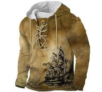 Wmmner Sudaderas con Capucha para Hombre Pulamante Camuflaje Impreso, Bloqueo de Color Retro con Cordones Diseño Frontal Dibujar Cadena Sudadera con Capucha Entrenamiento Correr Ropa Deportiva Deporti
