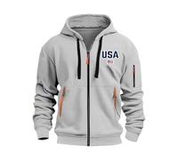 Wmmner Sudaderas con Capucha para Hombre Zip Up Bolsillos Gráficos Impresos con Letras, Cremallera en Contraste, Chaqueta Cómoda Térmica, Moda, Entrenamiento Atlético, Ajustado, Sudaderas con Capucha,