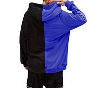 Wmmner Sudaderas con Capucha para Hombrecamisa con Capucha de Moda Casual Sudadera con Capucha de Vacaciones de Manga Larga para Hombre Jersey Estampado de Bloques de Color de Talla/Azul/Xl