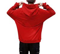 Wmmner Sudaderas con Capucha para Hombrecamisa con Capucha de Moda Casual Sudadera con Capucha de Vacaciones de Manga Larga para Hombre Jersey Estampado de Bloques de Color de Talla/Rojo/Xl