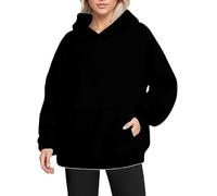 Wmmner Thick Hoodie Women Women's Retro Fashion Loose Large Sized Casual Long Sleeved Sweatshirts Ladies Overhead Hoodies Sweatshirts Solid Color Oversized Fall Fashion Long Sleeve Autumn Tops With Po