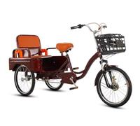 Wmmner Triciclo de Carga con Cabina Trasera, Triciclo en Tándem con Asiento Trasero Plegable, Triciclo de Crucero para Adultos Y Personas Mayores, Hyhorquilla Delantera Draulic, Bicicleta de 3 Ruedas,
