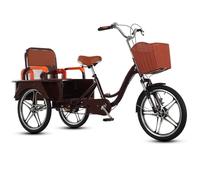 Wmmner Triciclos de Crucero Al Aire Libre con Horquilla Delantera Hidráulica, Triciclo de Rickshaw con Pedales, Bicicleta de Carga de Ocio con Cabina Trasera, Adulto 3 Whebicicleta Els, Triciclo Tripu
