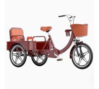 Wmmner Triciclos de Crucero Al Aire Libre con Horquilla Delantera Hidráulica, Triciclo de Rickshaw con Pedales, Bicicleta de Carga de Ocio con Cabina Trasera, Adulto 3 Whebicicleta Els, Triciclo Tripu