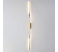 Wmmner Twisted Brass Wall Sconce Ultra Thin Long Strip Wall Light Copper Linear Wall Lamp With White Acrylic Shade Modern Led Wall Lights - 3 Color Mode Bedsidek-60Cm/Latón/120Cm Ulz 000256 60Cm Ulz 0