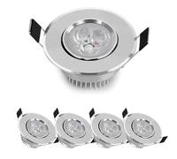 Wmmner Ultra-Thin Led Recessed Ceiling Spotlight | 3W Mini Downlights For Living Room | 55-60Mm Cutout Eyeball Retrofit With Baffle Trim | Available In 1, 5, Or 10 Pack (5Pcs White Light)