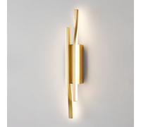Wmmner Ultra-Thin Linear Wall Lights Copper Long Strip Wall Lamp With White Acrylic Shade Modern Led Wall Sconce Corridor Decorative Atmosphere Light Bedside Wall,Brass-80Cm/Latón/42 cm