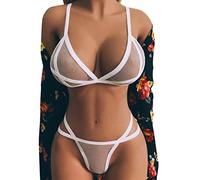 Wmmner Vestidos para Mujeres Reino Unido Conjunto de Lencería Sexy Sexy Lencería de Encaje Transparente Conjunto Blanco Travieso Body de Mujer Teddy 'Of The Day Ulz 000460 Vestido de Lencería Conjunto