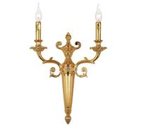 Wmmner Vintage 2-Light Wall Sconces, Gold Finish European Style Rustic Candle Lamp For Living Room, Bedroom, Staircase - E12 Copper Fixture, Elegant Home Lighting/Oro