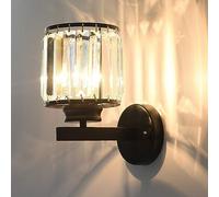 Wmmner Vintage Home Decoration Gold Crystal Wall Sconces Black Crystal Wall Mount Light Candle Style Bedside Wall Lamp Vanity Lighting Fixtures For Bedroom Living Room,Gold-A/Oscuridad/a
