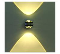 Wmmner Wall Lamp, 6W Led Double Head Crystal Wall Lamp Modern Indoor Decoration Light Living Room Bedroom Bedside Aisle Sconce Lights Lamp,K9/2 Heads Warm White
