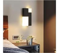 Wmmner Wall Lamp, Led Wall Lamp Modern Minimalist Personality Art Bedside Living Room Bedroom Lighting Installation Of Luminaires,Indoor Wall Light/Negro 24 * 14 * 4Cm/3 Colores