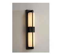 Wmmner Wall Light All Copper Wall Sconce Exterior Led Three-Color Dimmable Wall Light Decorative Art Marble Wall Lamp For Living Room Bedroom Bedside Decor Corridor Dining Room/Negro/80Cm