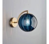 Wmmner Wall Light G9 Industrial V-Intage Sconces With Clear Globe Glass Shade Lamp Suitable Compatible Room Bedroom Mirror (Antique Brass) (Color : R/Azul