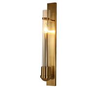 Wmmner Wall Light Modern Gold Wall Sconce Indoor Long Tube Glass Wall Light Fixture Hardwired E14 Linear Wall Lamp Warm White For Bedroom Living Room Hallway Bathroom Vanity Corridor Dining Room