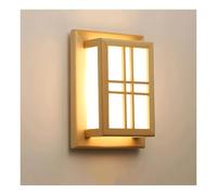Wmmner Wall Light Modern Solid Wood Wall Sconce Indoor Square Led Wall Lamp With Parchment Shade Japanese Retro Wall Lantern Light Fixture For Bedroom Bedside Living Room Bathroom Corridor Dining Room