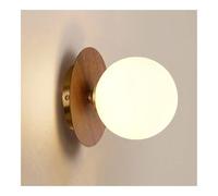 Wmmner Wall Light Sconce Modern Simple Wood Grain Walnut Color G9 Globe Lamp Decor Sconces For Bedroom Bedside Hallway Corridor Living Room-Wood Color-Tricolor Light/Color Nogal/Luz Blanca