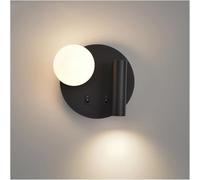Wmmner Wall Light Sconces G9-Led Spotlight Corridor Background Indoors Eye Protection Reading Lamp Glass Lamp/Negro - Derecha/Warm Light