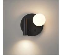 Wmmner Wall Light Sconces G9-Led Spotlight Corridor Background Indoors Eye Protection Reading Lamp Glass Lamp/Negro - Izquierda/Luz Neutra Ulz 000376 Luz Cálida