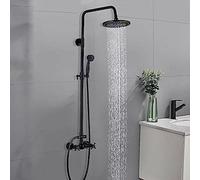 Wmmner Wall Mounted Shower Faucet Set 8 Inch Rainfall Head Handheld Shower Bath Filler Hot And Cold Water Mixing Faucet-Oil Rubbed Bronze B,Antique Brass E ,Antique Brass E/Bronce Frotado con Aceite C
