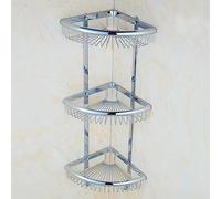 Wmmner Wall-Mounted Three-Tiered Mesh Basket Storage Shelf With Hooks - Space-Saving Organizer For Bathroom, Kitchen, Or Corner Use - Ideal For Clutter-Free Living/Black Scalloped Three-Layer With