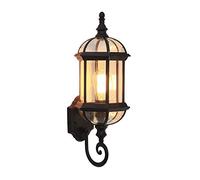 Wmmner Wall Sconces, European Retro Victoria Antique Outside Led Wall Light V-Intage Waterproof Rustproof Glass Lantern Wall Lamp Lantern Courtyard Garden Balcony Villa Aluminum Wall Sconce Fittin