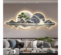 Wmmner Wall Sconces For Bedroom Creative Landscape Wall Sculptures 3D Wall Sculptures Hanging With Led Light -In Power Supply Wall Decor For Bedroom Living Room (A 47.2In)/C/47,2 Enulz 000265 39.3*13.