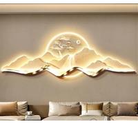 Wmmner Wall Sconces For Bedroom Wall Light Sculptures 3D Wall Art 3D Wall Hanging Art With Led Light Chinese Creative Landscape Picture Wall For Home Living Room Study Bedroom Decor(D/C/39.4 * 13.8In