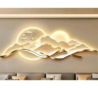 Wmmner Wall Sconces For Bedroom Wall Light Sculptures 3D Wall Art 3D Wall Hanging Art With Led Light Chinese Creative Landscape Picture Wall For Home Living Room Study Bedroom Decor(D/D/39.4 * 13.8In