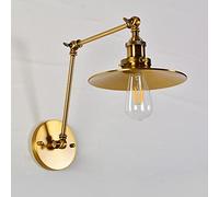 Wmmner Wall Sconces, Modern Swing Arm Sconce Adjustable Gold Wall Lamps, Indoor Antique Brass Lighting Fixture Bedside Reading Lamps For Bedroom Reading Living Room Hallway Home Decoration