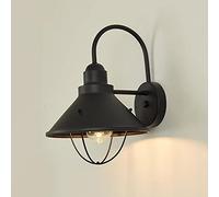 Wmmner Wall Sconces, Outdoor Black Waterproof Gooseneck Barn Light Thickened Chassis Design Wall Light One-Piece Spinning Lampshade Wall Lamp Cage Lampshade Ideas Exterior Wall Sconce Light
