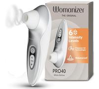 Wmmner Womanizer Pro40 Succionador de Clítoris - Estimulador de Clítoris Femenino con 6 Niveles de Intensidad - Succionador Mujer Sumergible - Vibrador Recargable para Mujeres Y para Parejas/Blanco