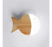Wmmner Wooden Small Fish Wall Lamp, Kid's Room Wall Light, Log Decorative Lighting Wall Sconces, Modern Led Indoor Wall Lamps, Japanese Simple Wall Lights For Bedside Corridor Living Room(4000K,21.5Cm