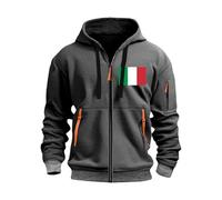 Wmmner Zip Up Hoodie Men Fashion Contrast Zipper, Full Front Zipper Graphic Relaxed Fit Pockets Draw Sthooded Sweatshirt Casual Trendy Basic Hoody Outfits/Gris Oscuro/Xxl