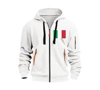 Wmmner Zip Up Hoodie Men Fashion Contrast Zipper, Full Front Zipper Graphic Relaxed Fit Pockets Draw Sthooded Sweatshirt Casual Trendy Basic Hoody Outfits/Blancas/Talla Xl
