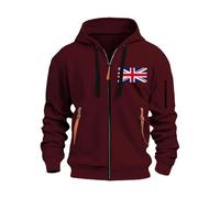 Wmmner Zip Up Hoodie Mens Fashionable Graphic Contrast Zipper Full Zip Multiple Pockets Trendy Design Long Sleeve Sweatshirt Jacket Casual Comfy Fall Outdoor Top/Vino/4Xl