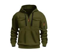 Wmmner Zipper Hoodie Autumn Winter Button Chest Pockets Casual Fall Fashion Stylish Comfortable Long Sleeve Workout Gym Regular Fit Sweatshirt/Verde/S