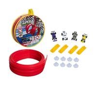 Wmqbjta 1 Pista Flexible para Autos de Juguete con Rampa de 5m 4 Vehículos Y 8 Ventosas Portable PP Adecuada para Niños Y Entretenimiento Familiar, Rojo