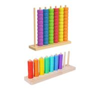 Wmqbjta 2 Juegos Apilables de Madera Juguetes Sensoriales Niños Juego de Clasificación Reconocimiento Matemático Motricidad Madera Suave para, Style B