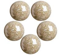 Wmqbjta 3 Piezas Bolas Esfera Mosaico de Vidrio Decorativas Bolas para Centros de Mesa Adornos de Cristal Detalle Artesanal Mosaico Adecuadas para Fie, Oro 5 Piezas, Individual