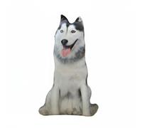 Wmqbjta Almohada Decorativa en Mascotas Peluche Realista Tridimensional Relleno Huggable de PP Algodón Funda Lavable con Zipper Adecuada para Regalo Decoración de Sala, Husky, 70cm